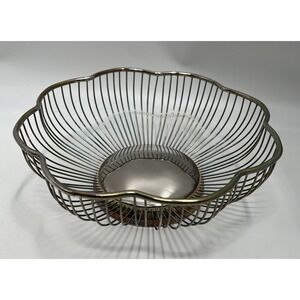 Silver plated Wire Serving Bowl Round shape 10" fruit bowl Leonard Hong Kong